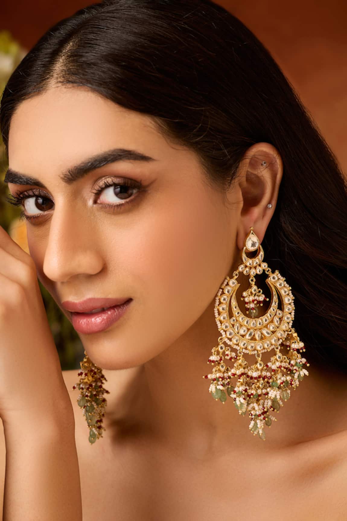Paisley Pop Kundan Chandbali Earrings 