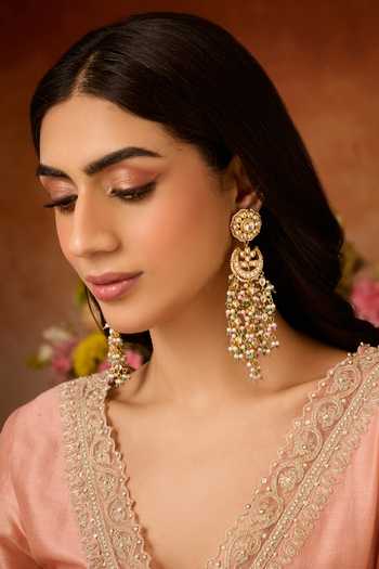 Paisley Pop Kundan & Pearl Designer Earrings 