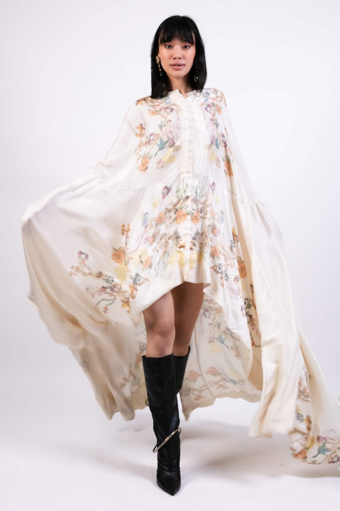 AK-OK Printed Cape With Lycra Pants 