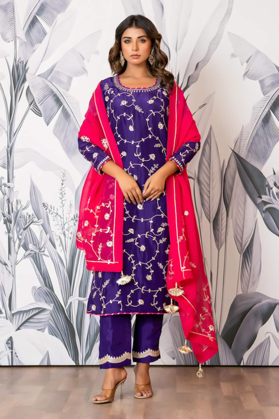 Yuvraani Jaipur Designer Purple Kurta Set with Dupatta 
