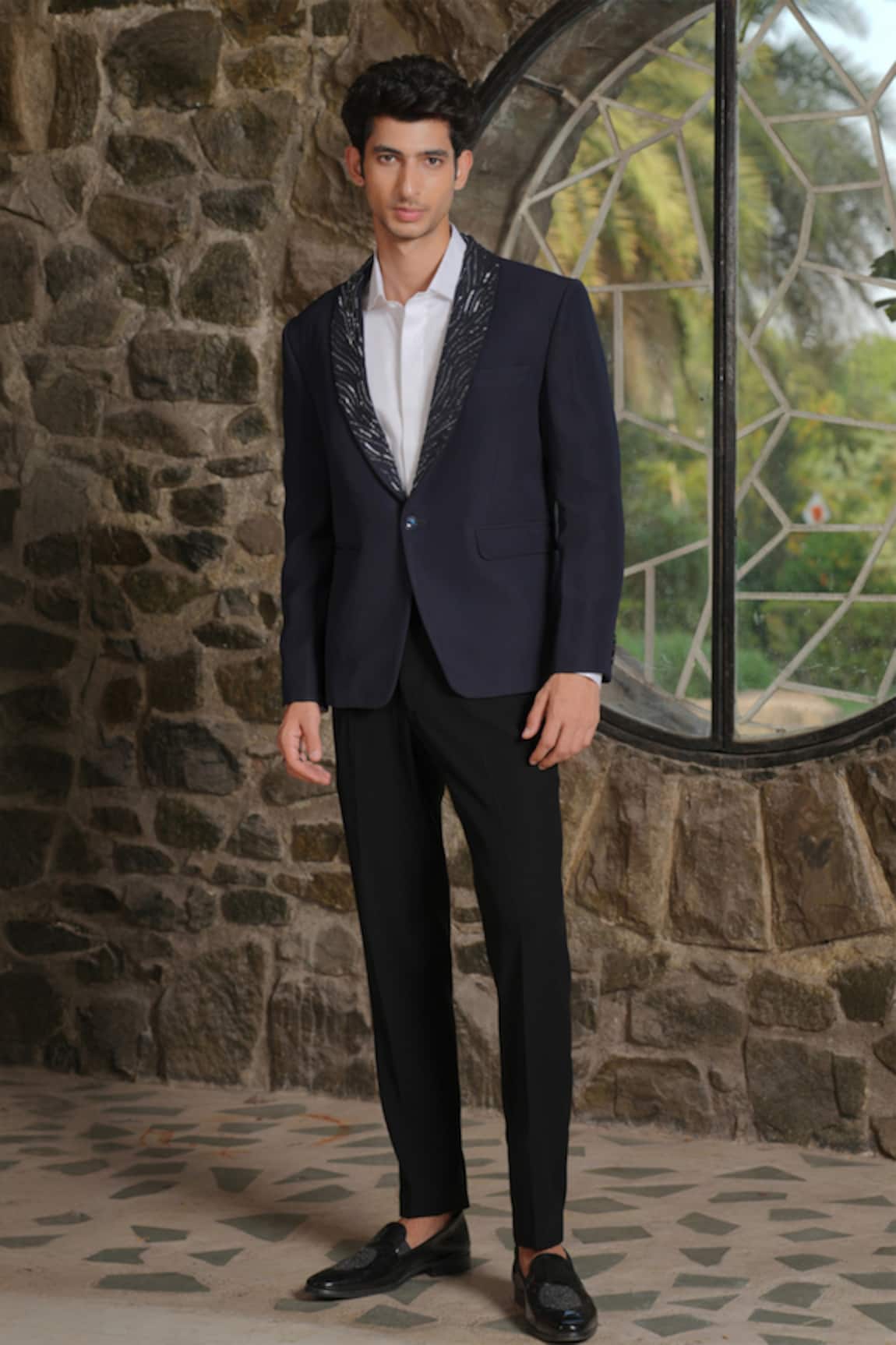 Hilo Design Navy Blue Tailored Co-ord Set 