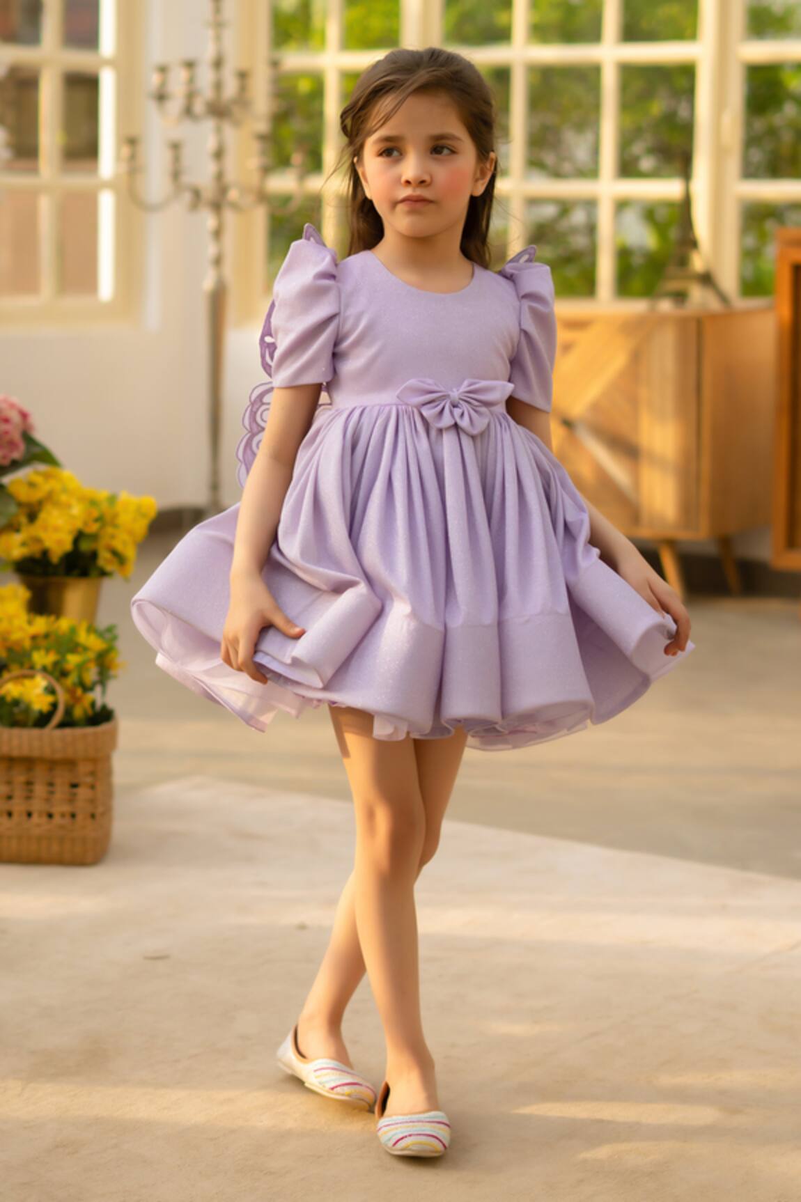 Fayon Kids Purple Shimmer Designer Dress 
