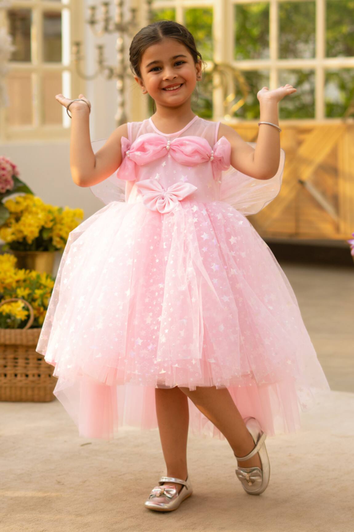 Fayon Kids Pink Designer Dress  