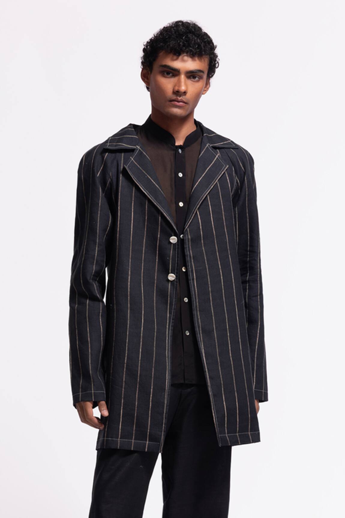 Balance By Rohit Bal Indigo Striped Designer Jacket 