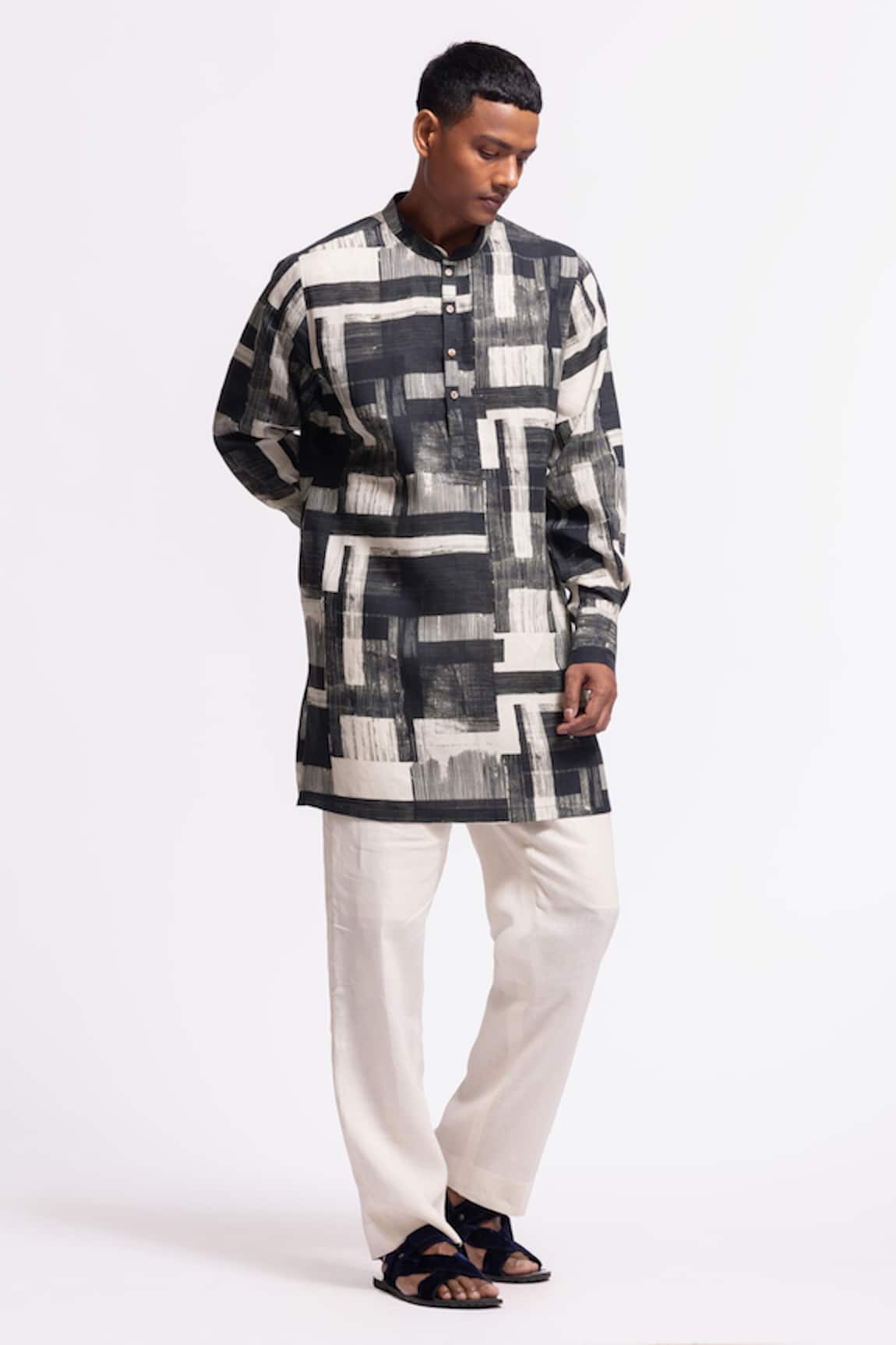 Balance By Rohit Bal Designer Abstract Print Kurta 