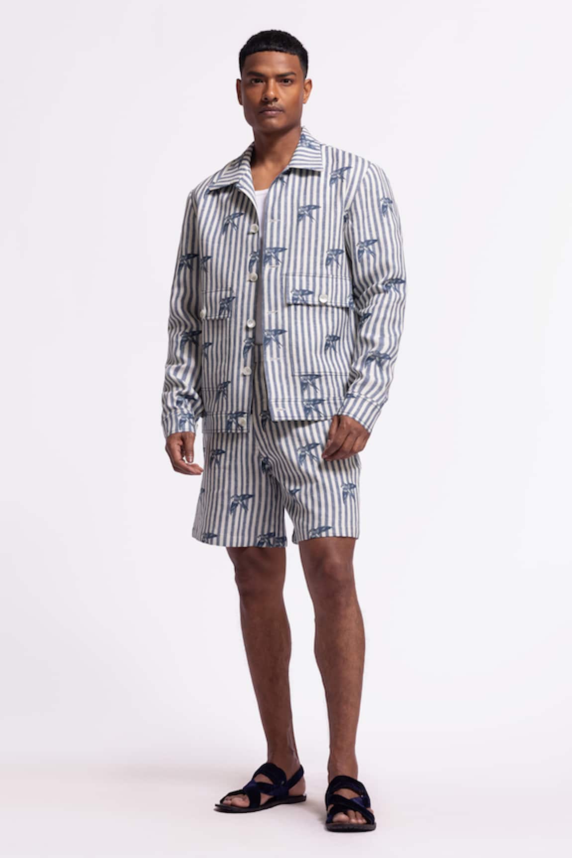Balance By Rohit Bal Ivory Striped Designer Jacket 