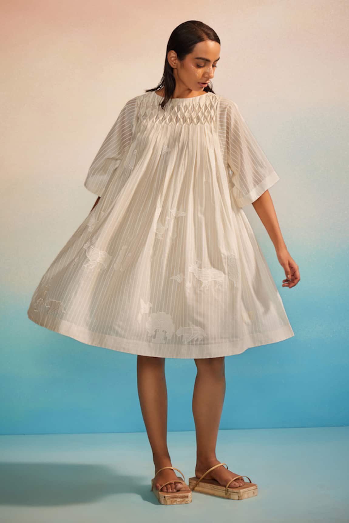 Ahmev Musubi Smocking Dress 