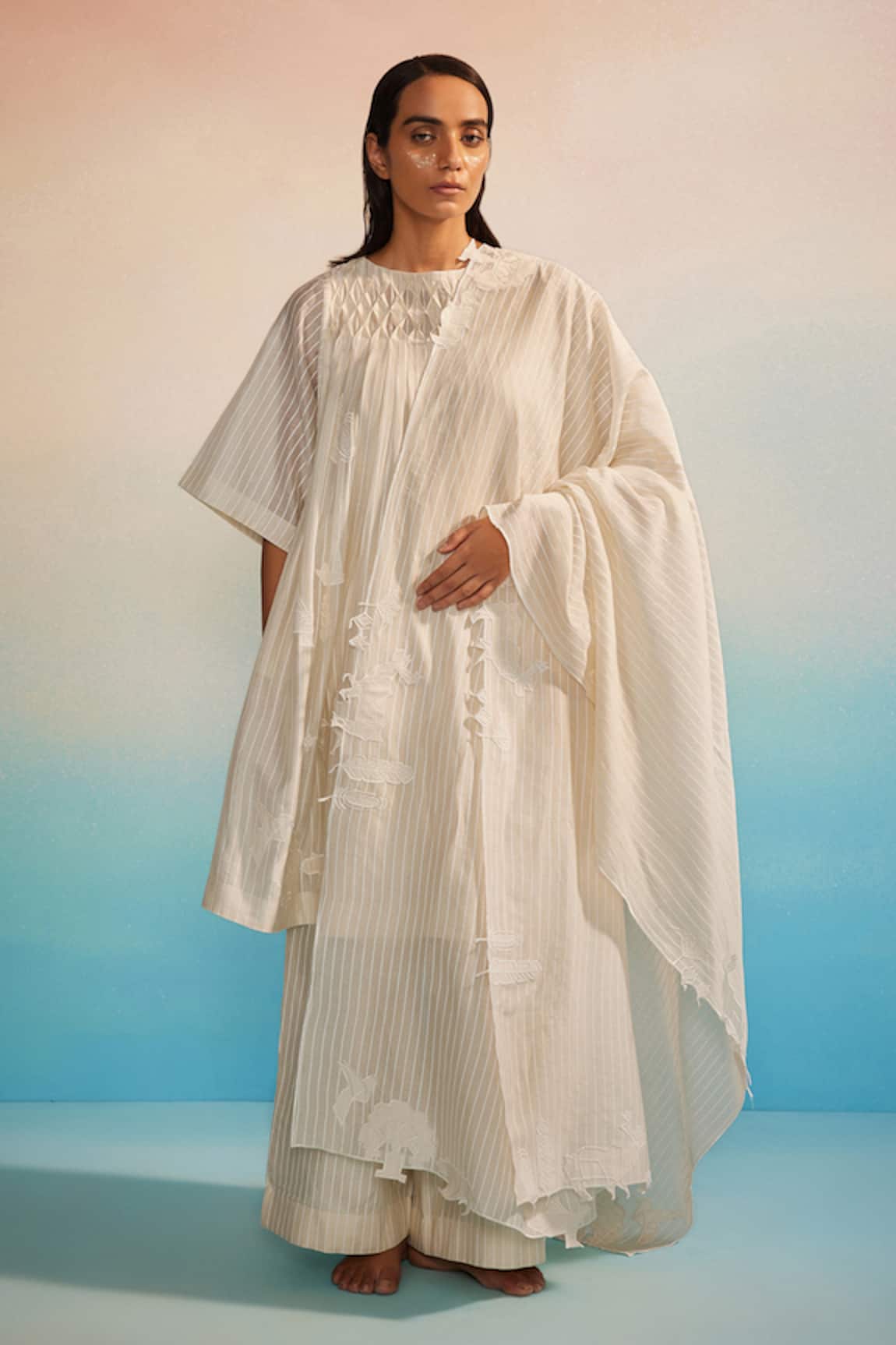 Ahmev Musubi Smocking Kurta Set 