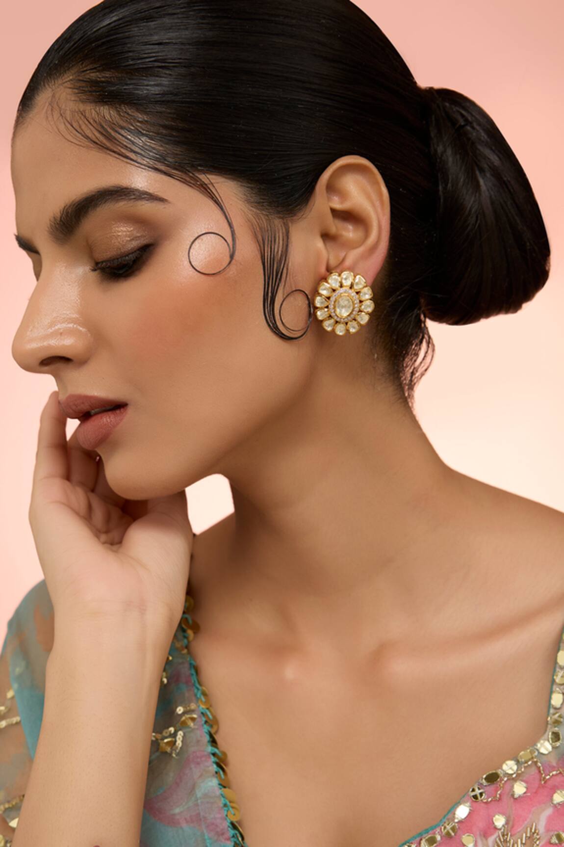 Karisa Designs Phool Moissanite Earrings 
