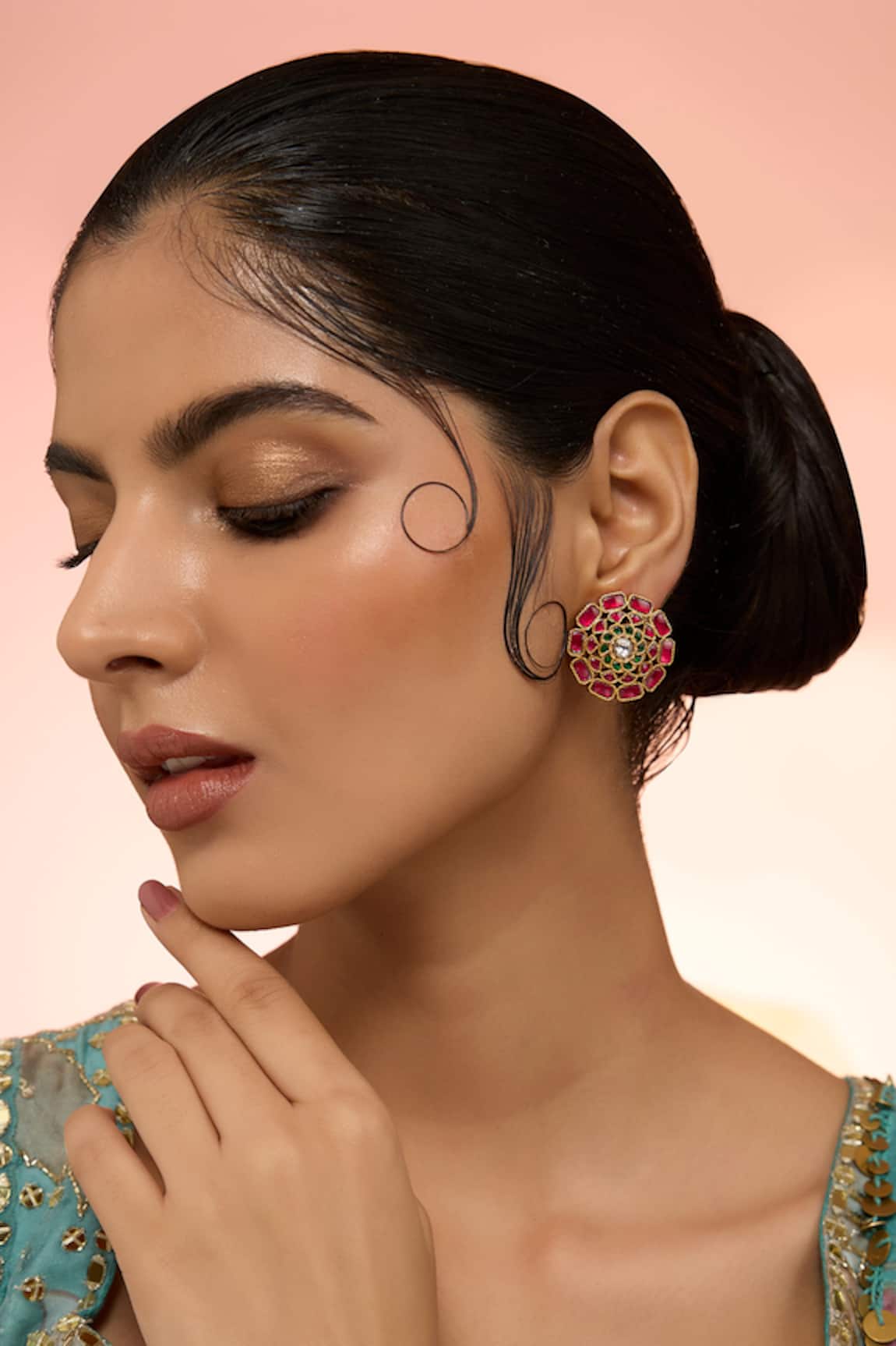 Karisa Designs Phool Kundan Earrings 