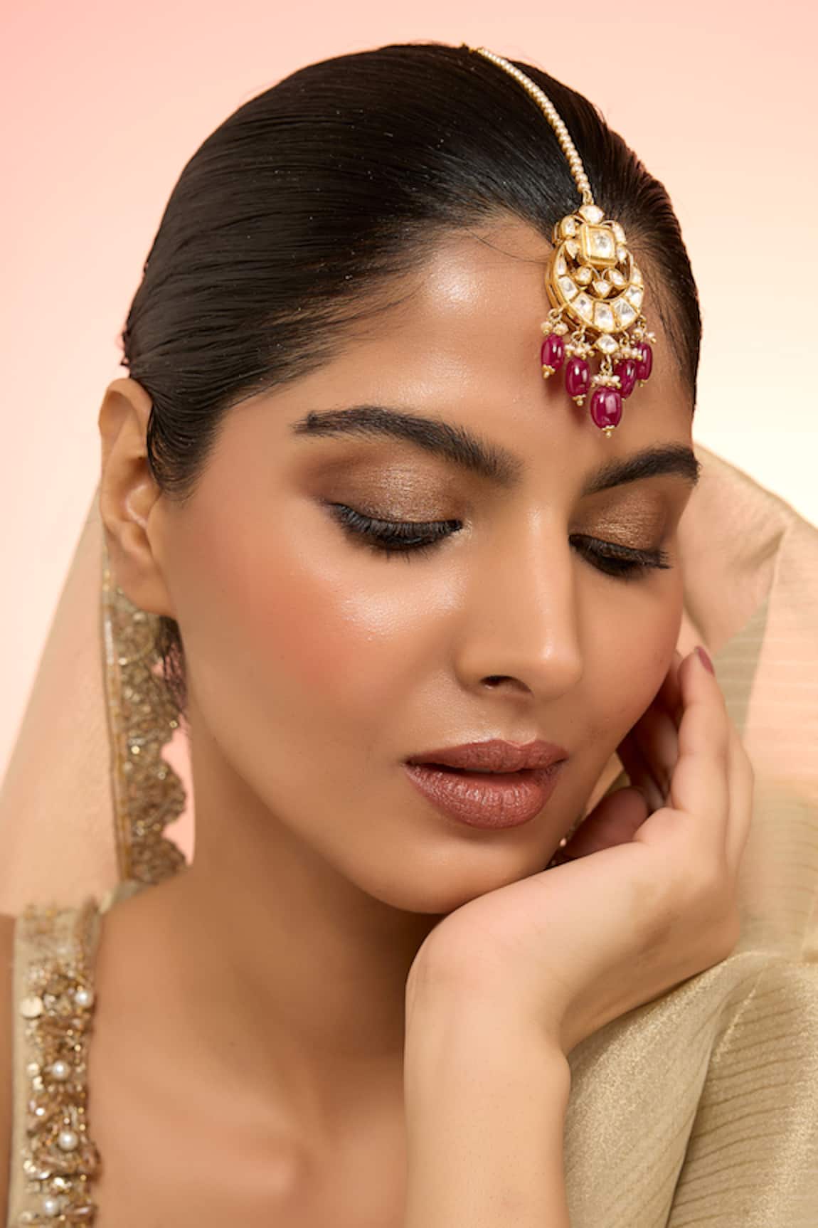Karisa Designs Ashi Maangtikka with Red Beads 
