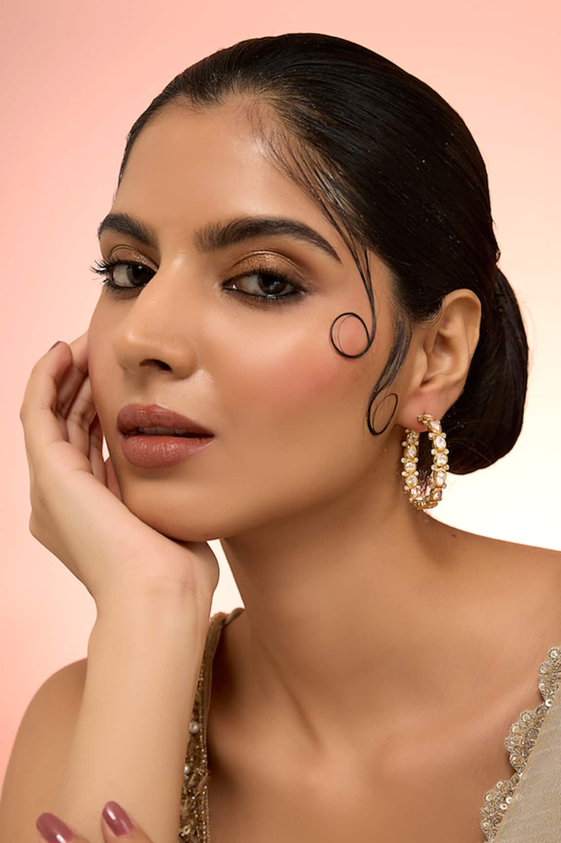 Karisa Designs Kamal Chaand Green Drop Earrings 