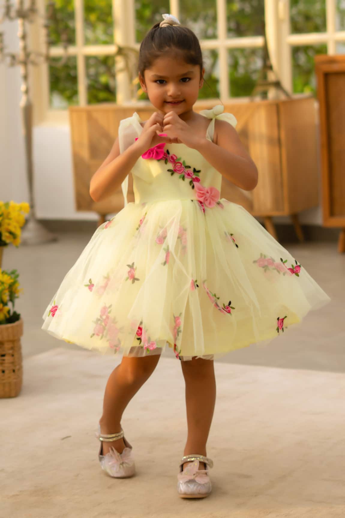 Fayon Kids Floral Net Dress 