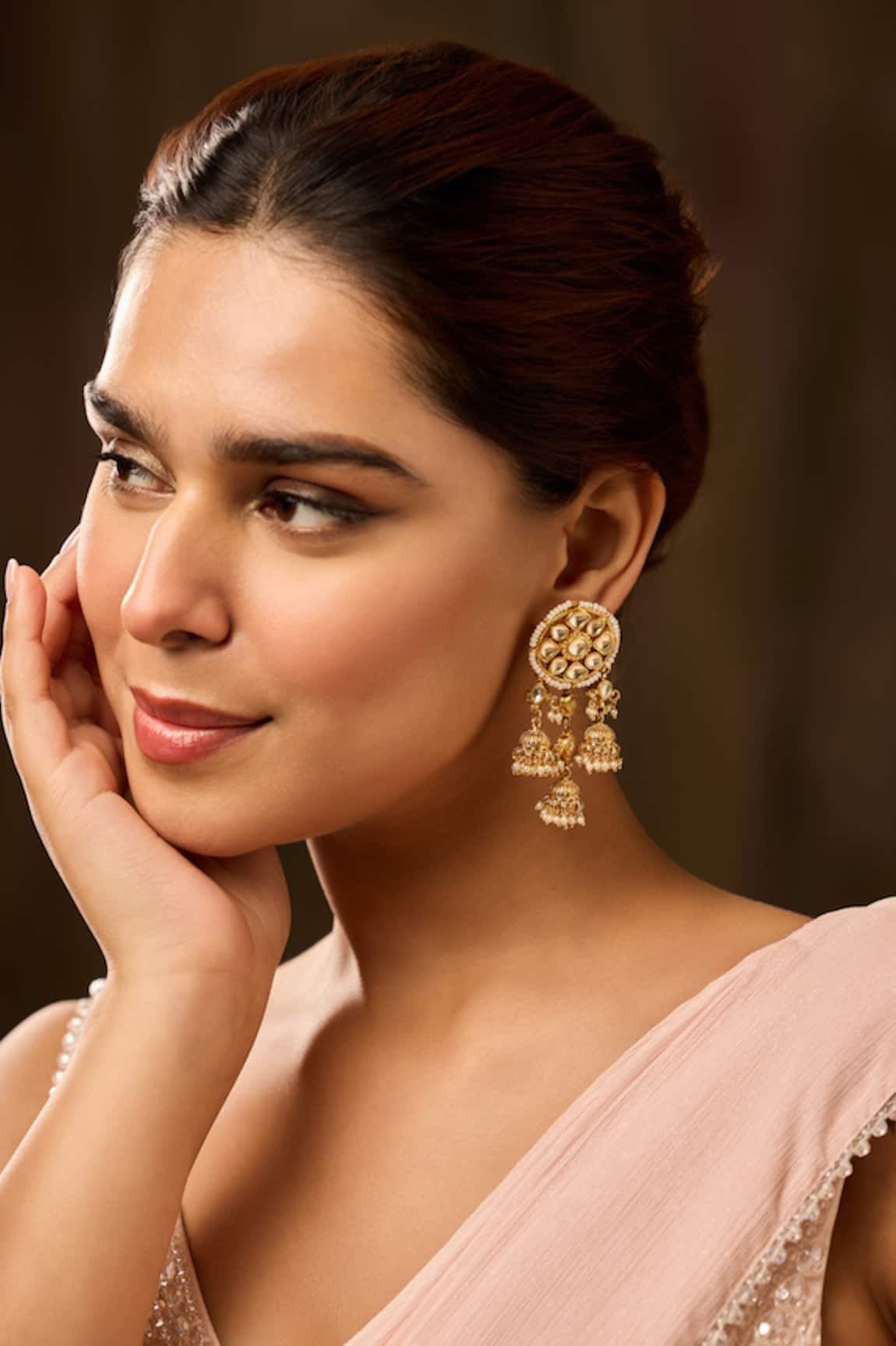 Paisley Pop Kundan Jhumka Earrings 
