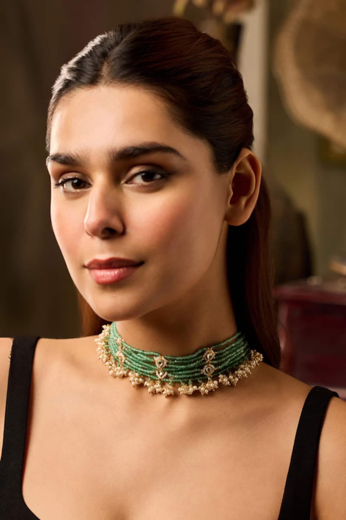 Paisley Pop Mint Kundan Choker Necklace 