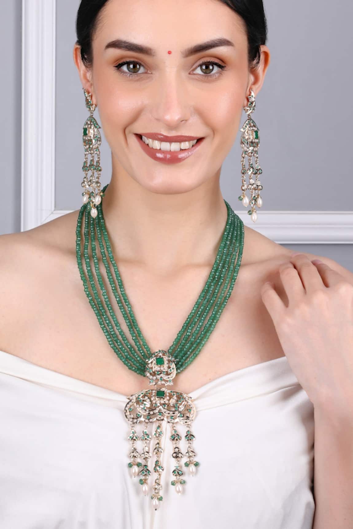 Queens Jewels Heritage Jadau Necklace & Earrings Set 