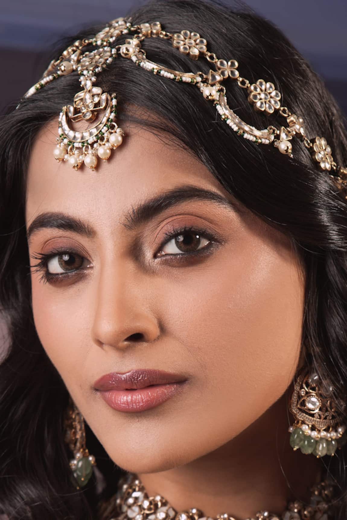 Queens Jewels Alia Golden Kundan Matha Patti 