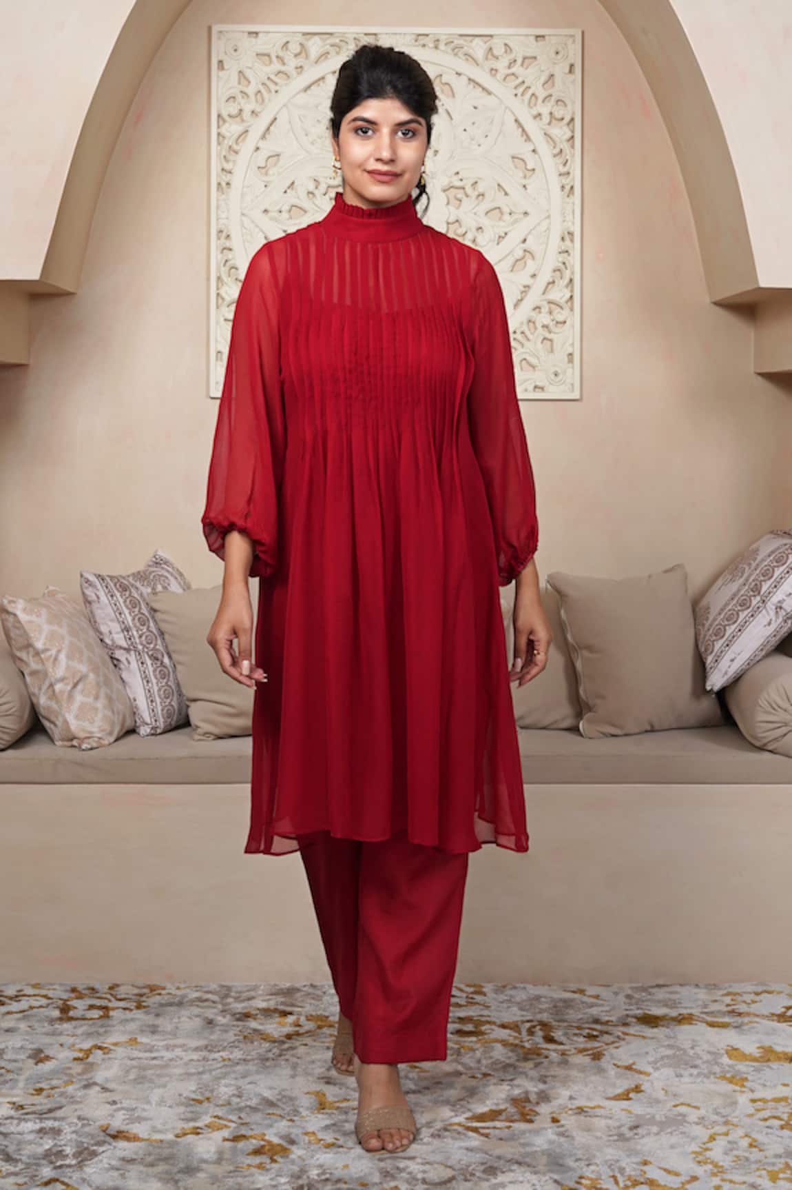 Taro Crimson Red Co-ord Set 