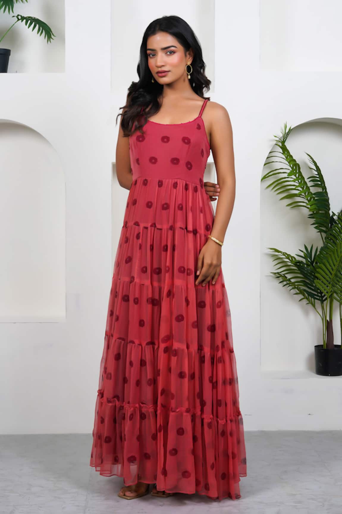 Taro Poppy Flower Hand Block Printed Dress 