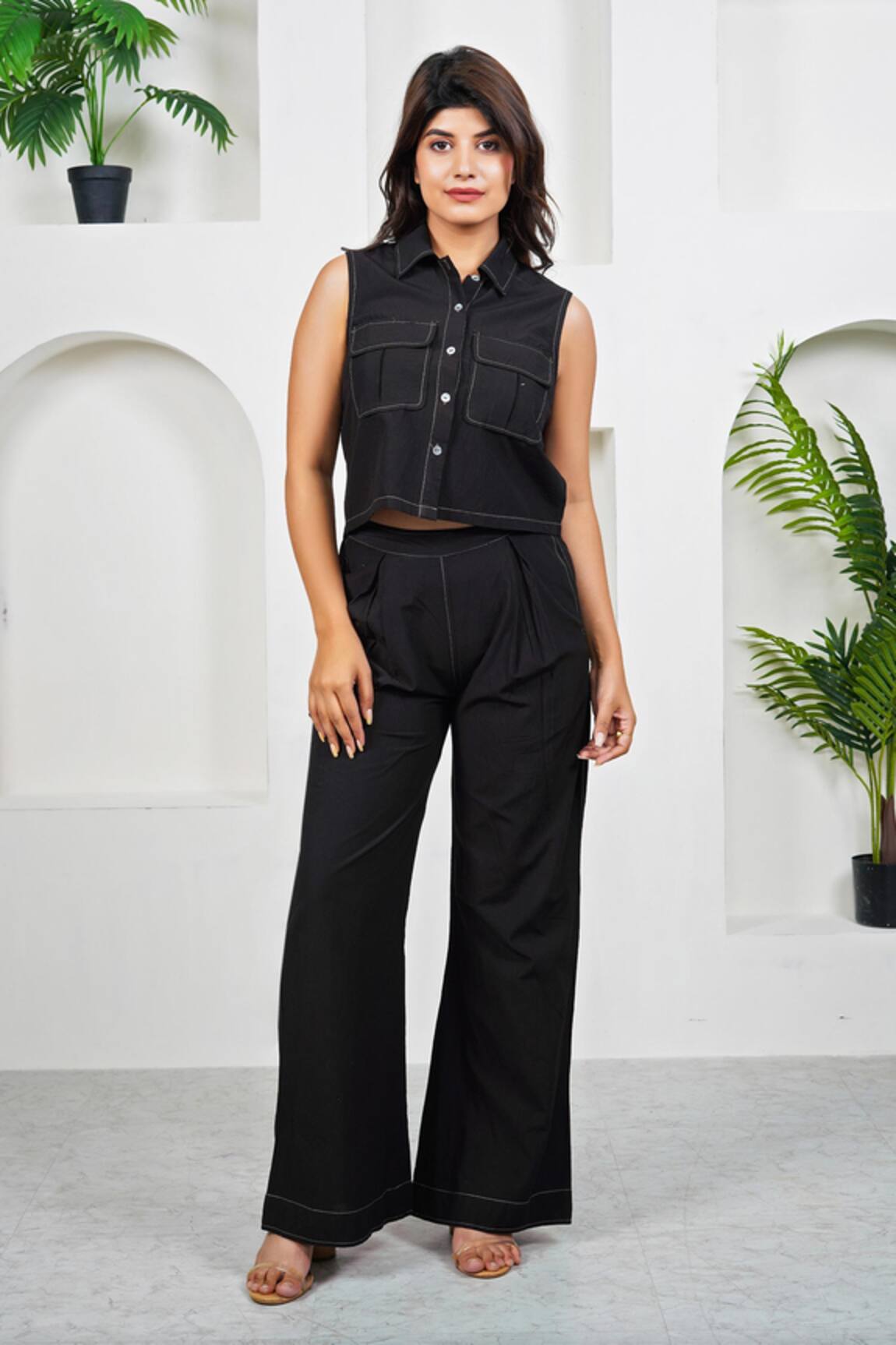 Taro Black Boxy Co-ord Set 