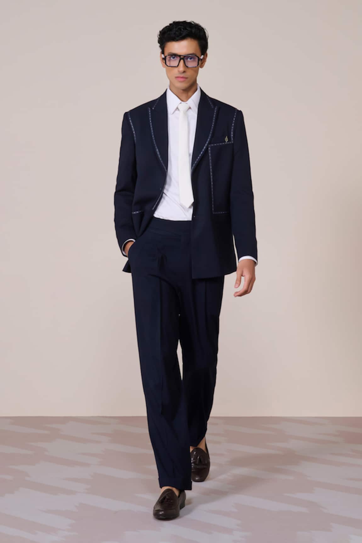 S&N By Shantnu Nikhil Navy Designer Blazer  