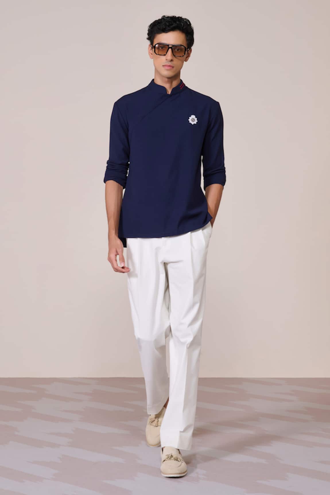 S&N By Shantnu Nikhil Navy Designer T-shirt  
