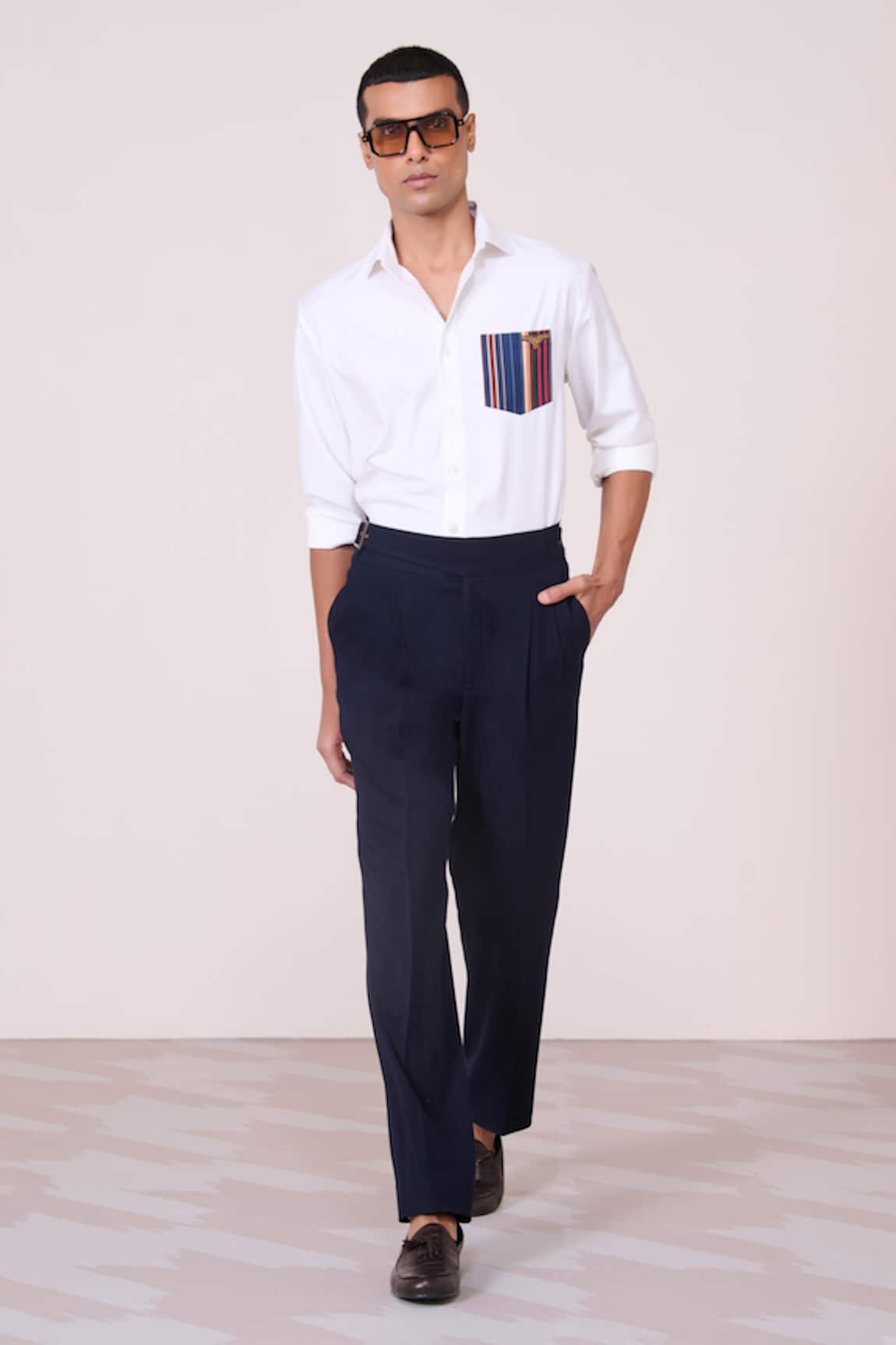 S&N By Shantnu Nikhil Offwhite Striped Pocket Shirt 