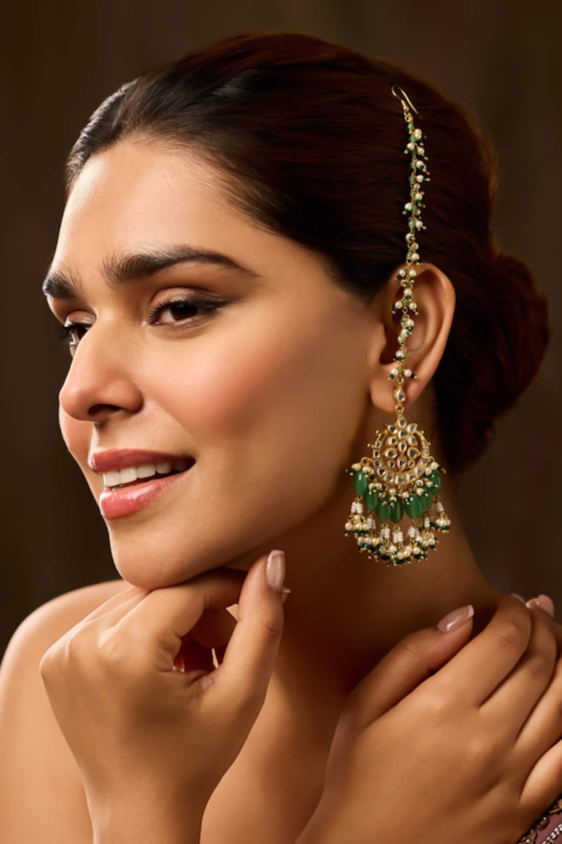 Paisley Pop Mint Kundan Earrings 