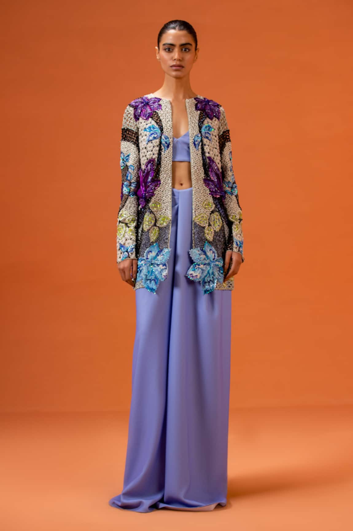 Taali Multi Color Hand Embellished Jacket Set 