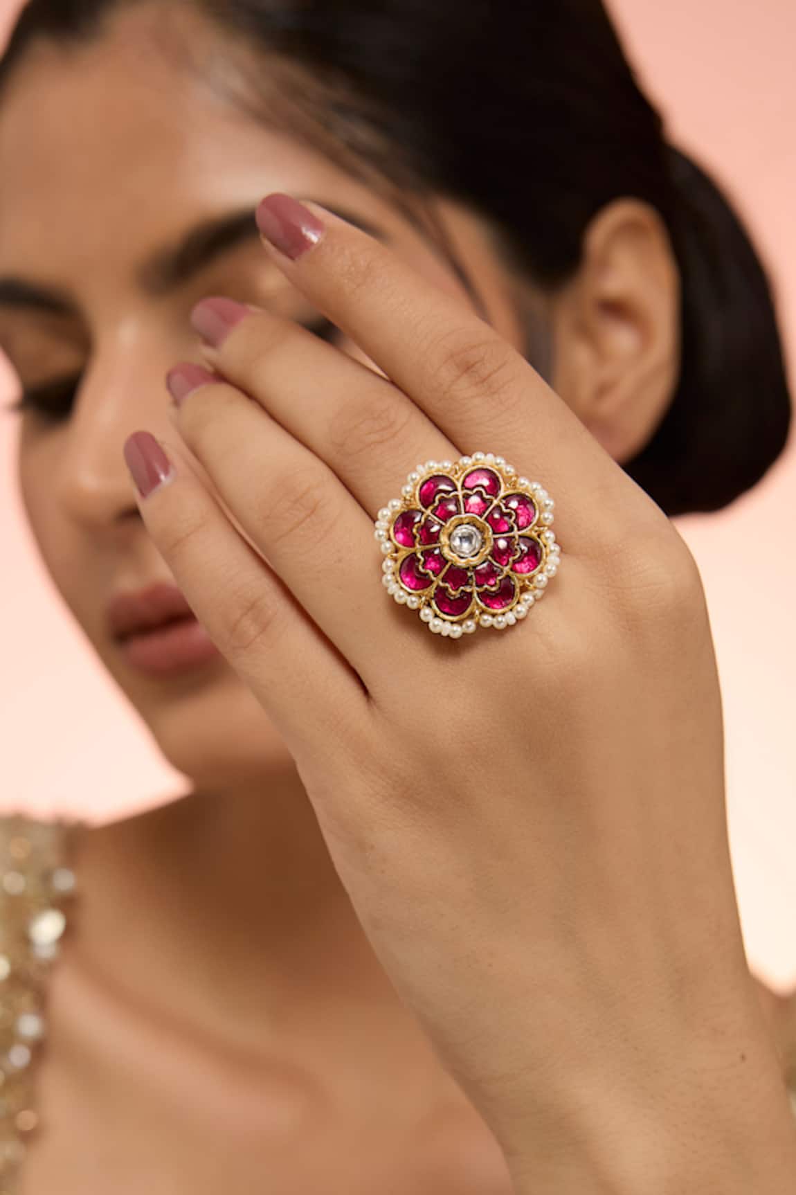 Karisa Designs Kavi Kundan Adjustable Ring 