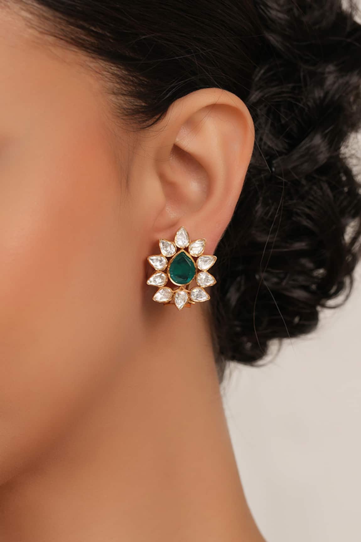 Smars Jewelry Kundan Gold Designer Earrings 