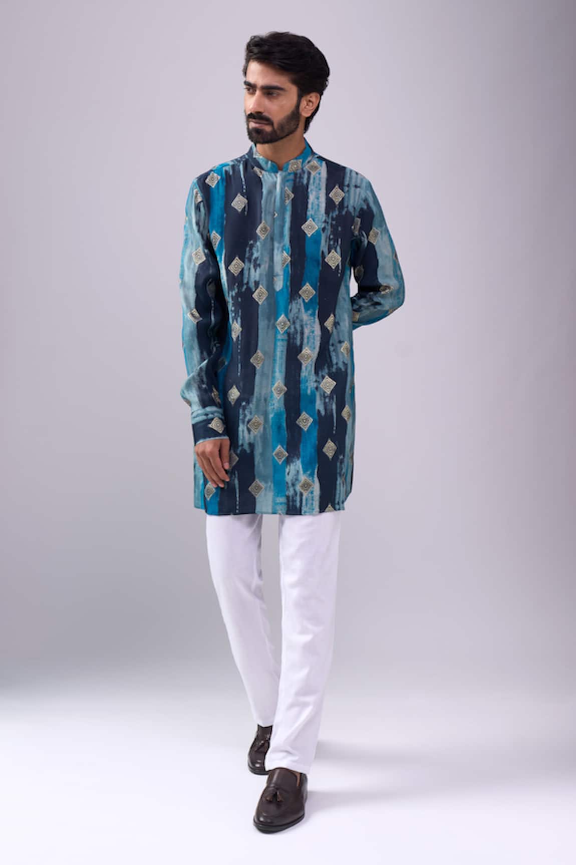 Spring Break Navy Blue Printed Kurta Set 