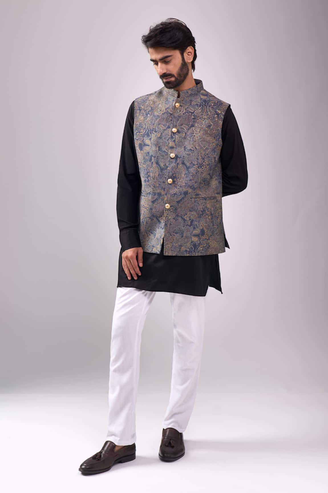Spring Break Paisley Print Jacket Kurta Set 