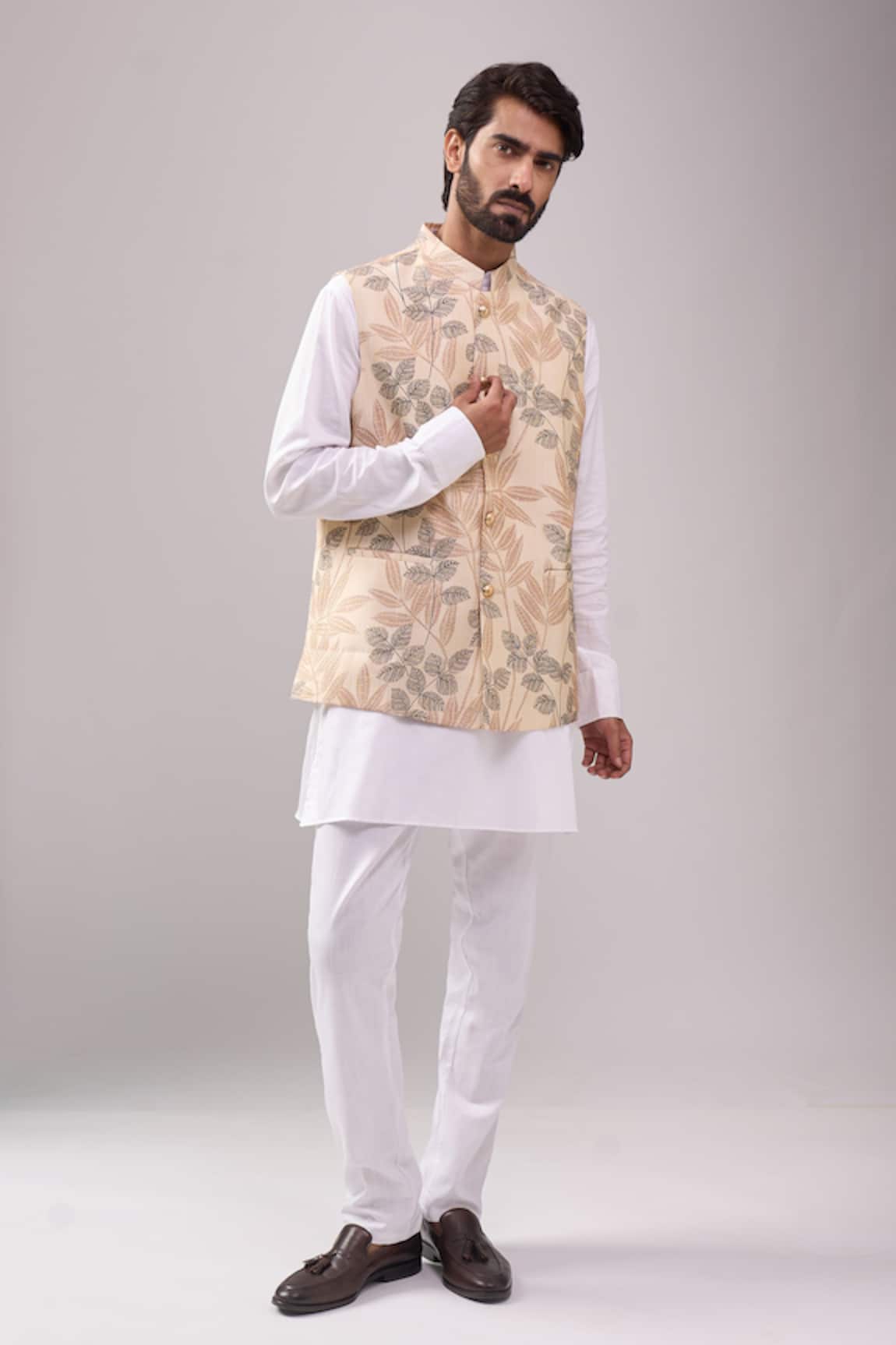 Spring Break Tropical Print Jacket Kurta Set 