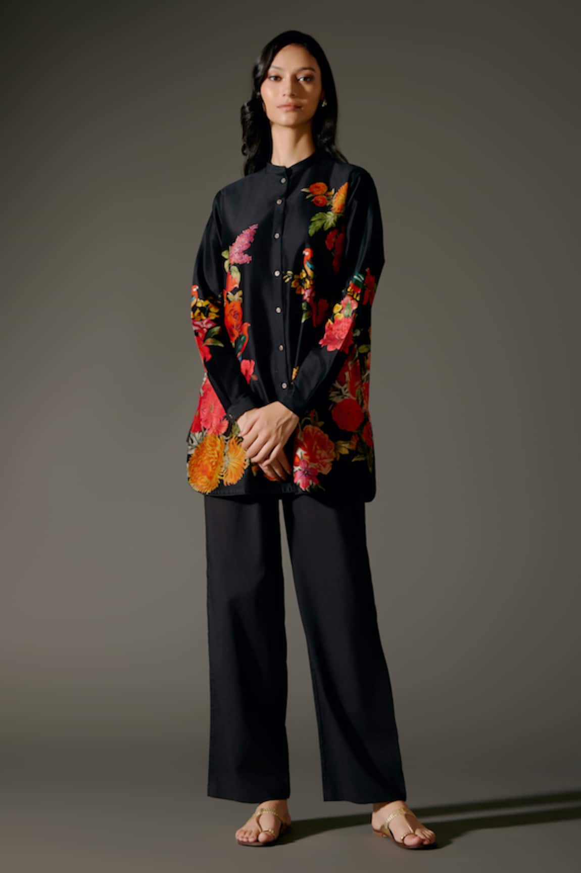 Balance By Rohit Bal Ecstasy Garden Print Tunic With Palazzo Pant 