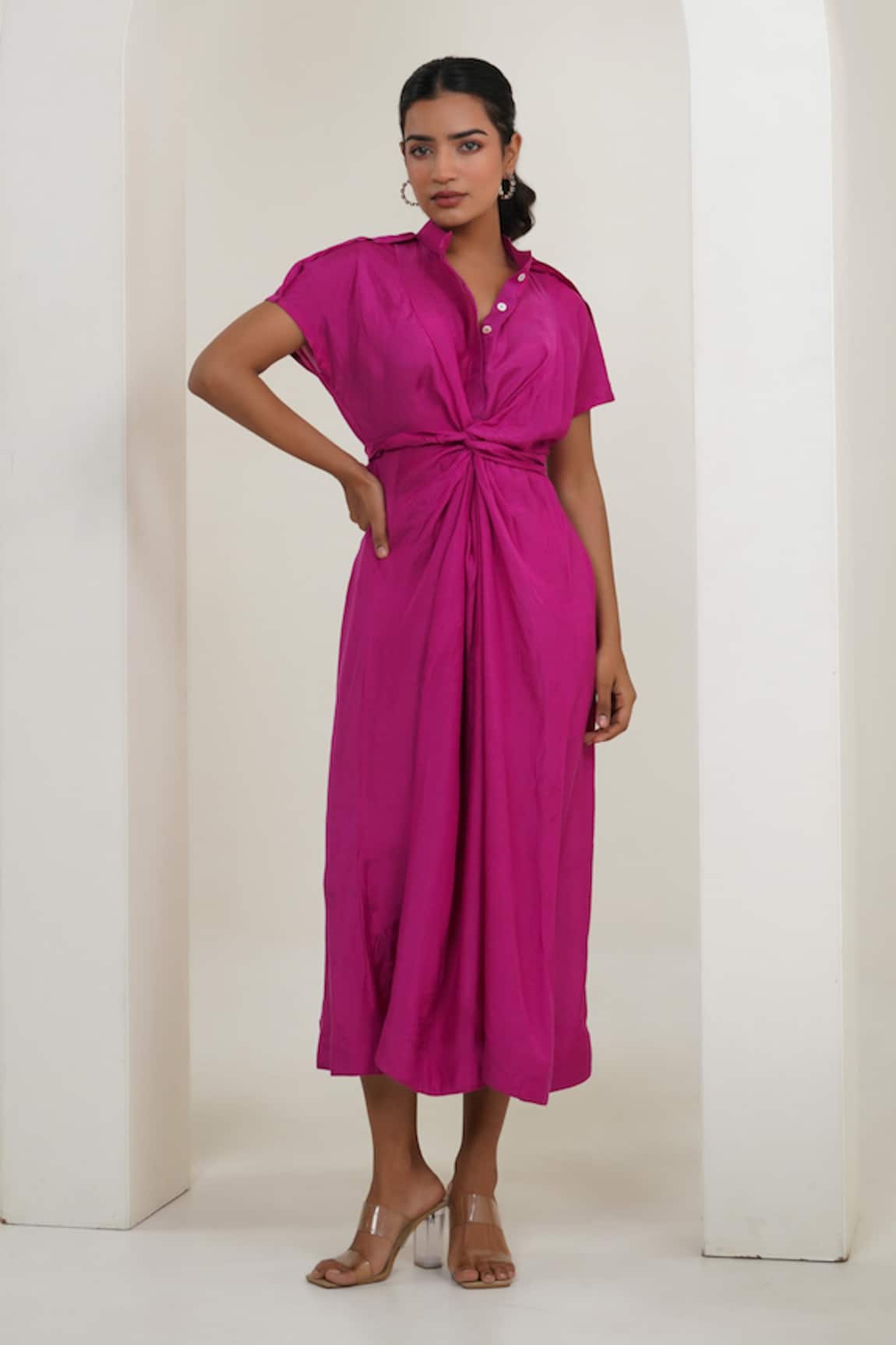 Taro Fuscia Knotted Dress 