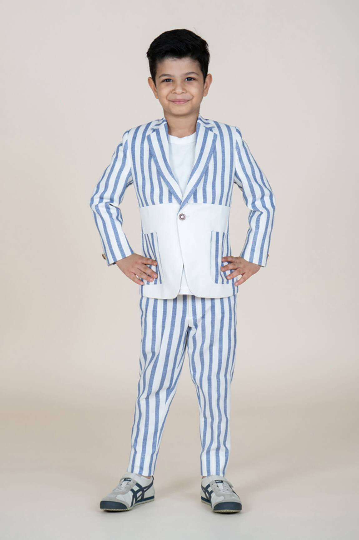 Little Boys Closet Striped Blazer & Pant Set 