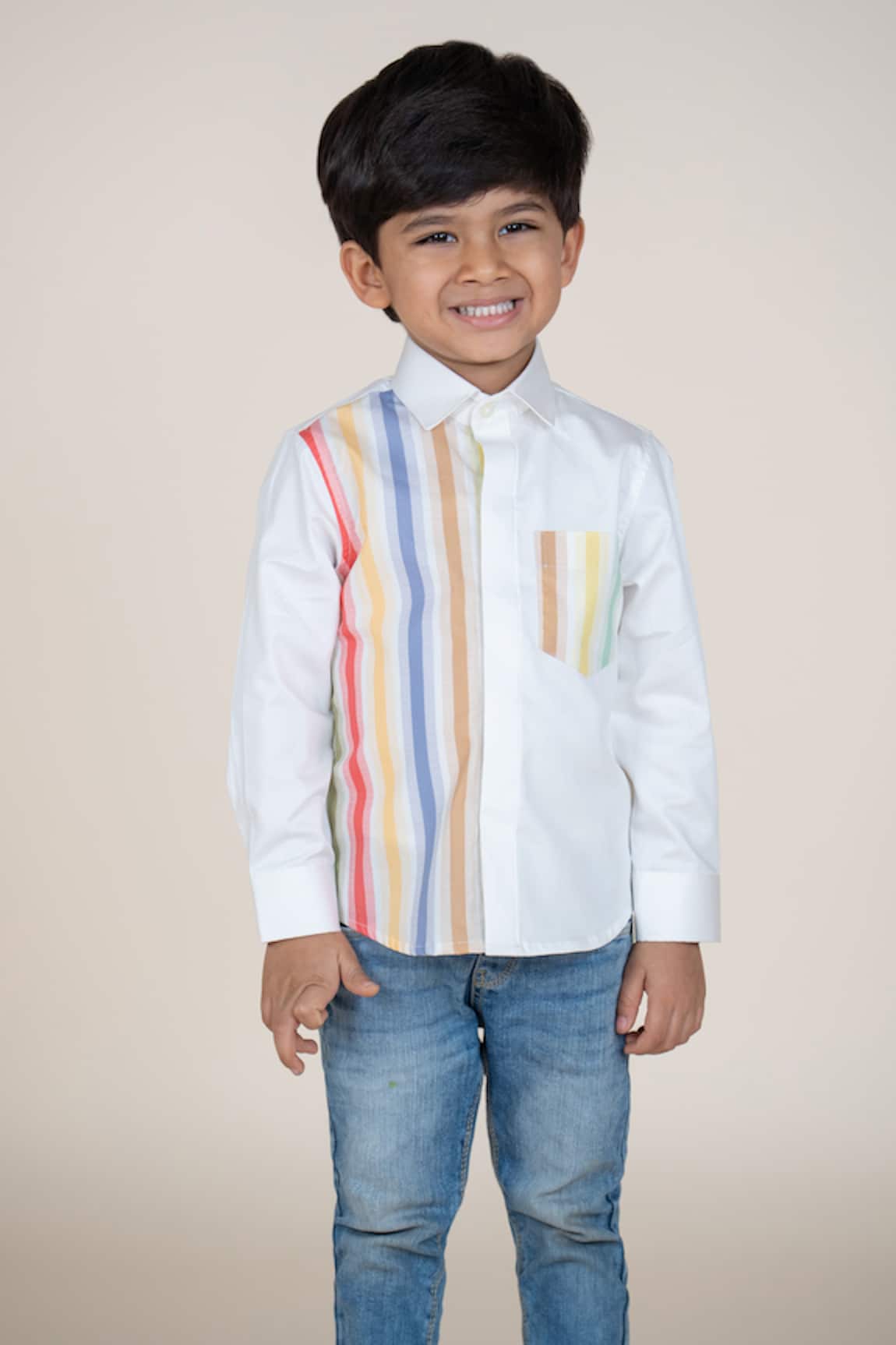 Little Boys Closet Boys White Cotton Satin Designer Shirt 