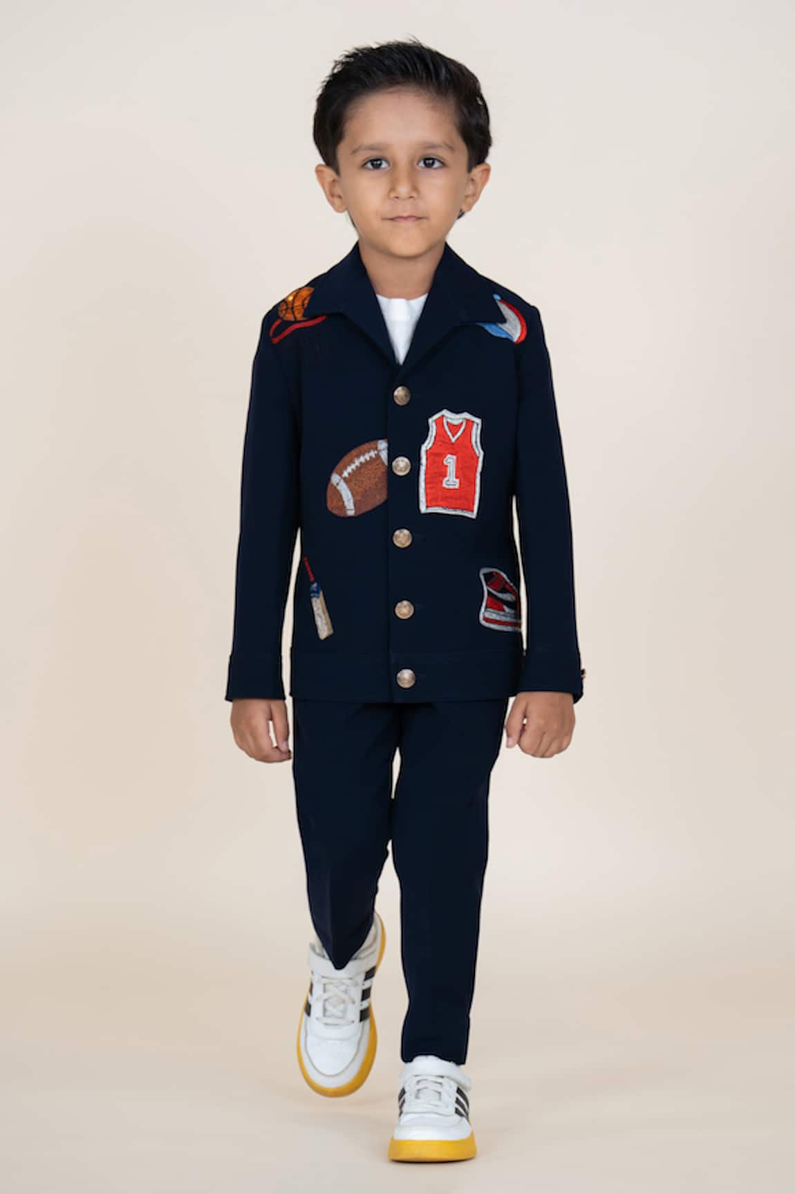 Little Boys Closet Blue Designer Blazer & Pant Set 