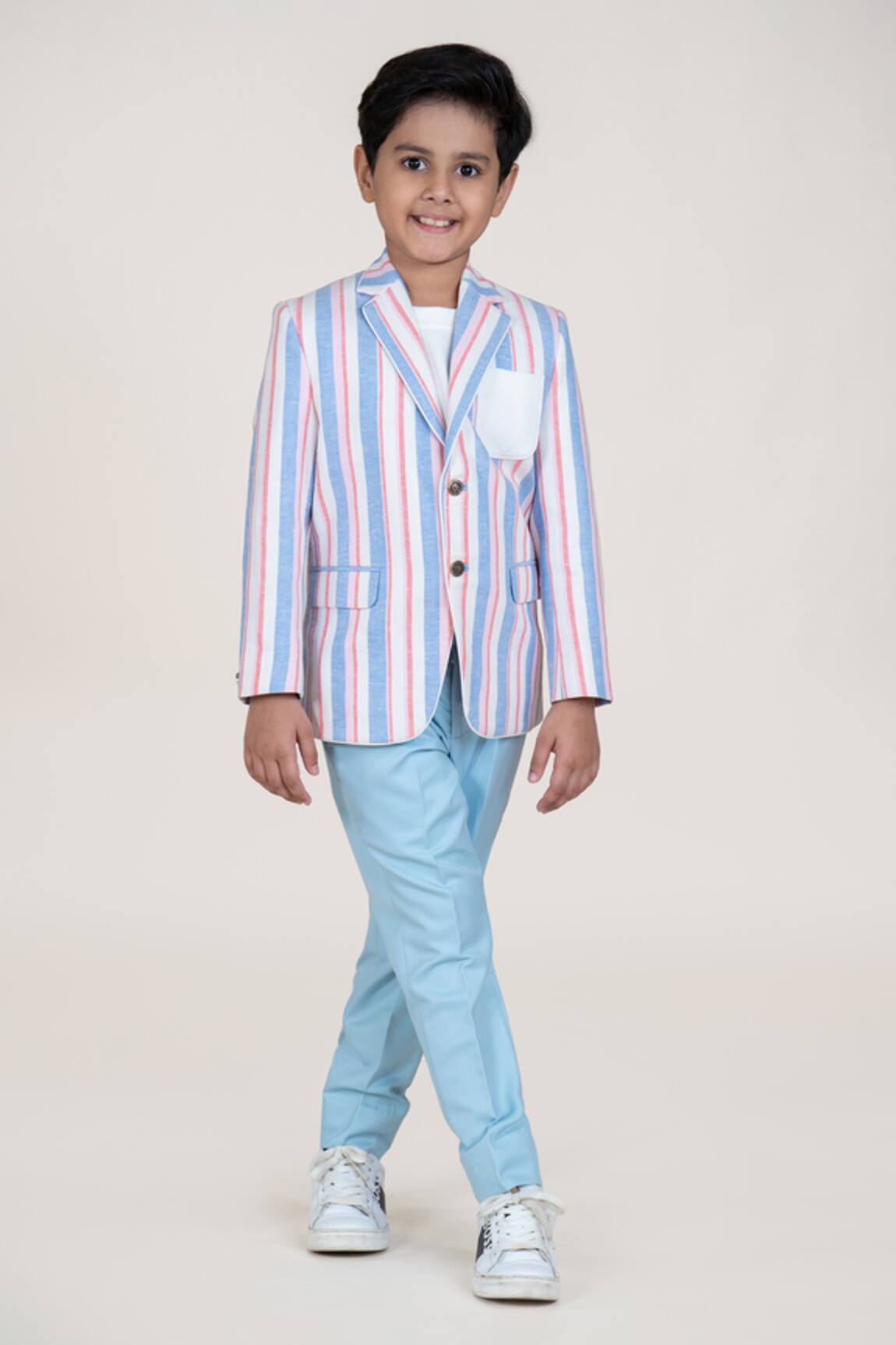 Little Boys Closet Striped Blazer & Pant Set 