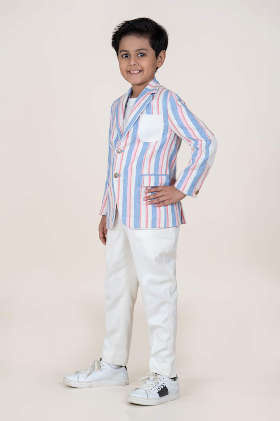 Little Boys Closet Striped Blazer & Pant Set 