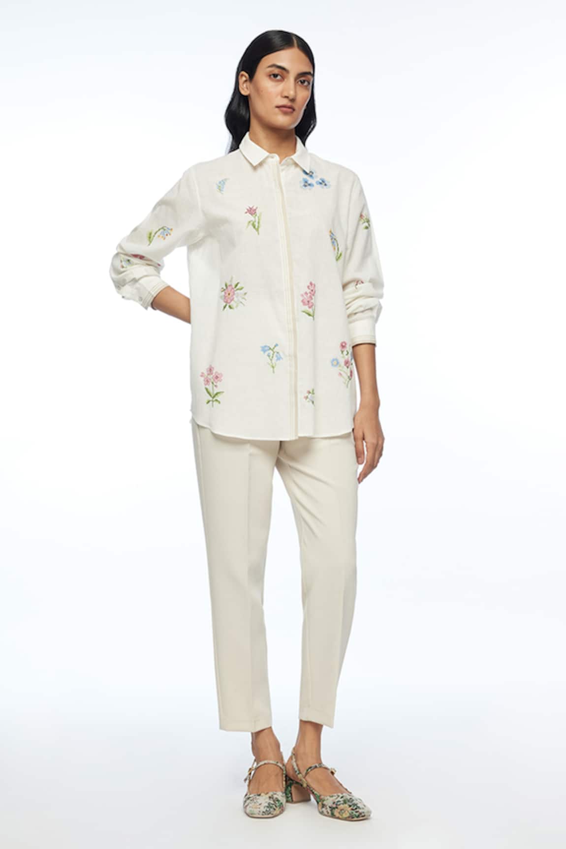 Payal Pratap Cross Stitch Embroidered Shirt 