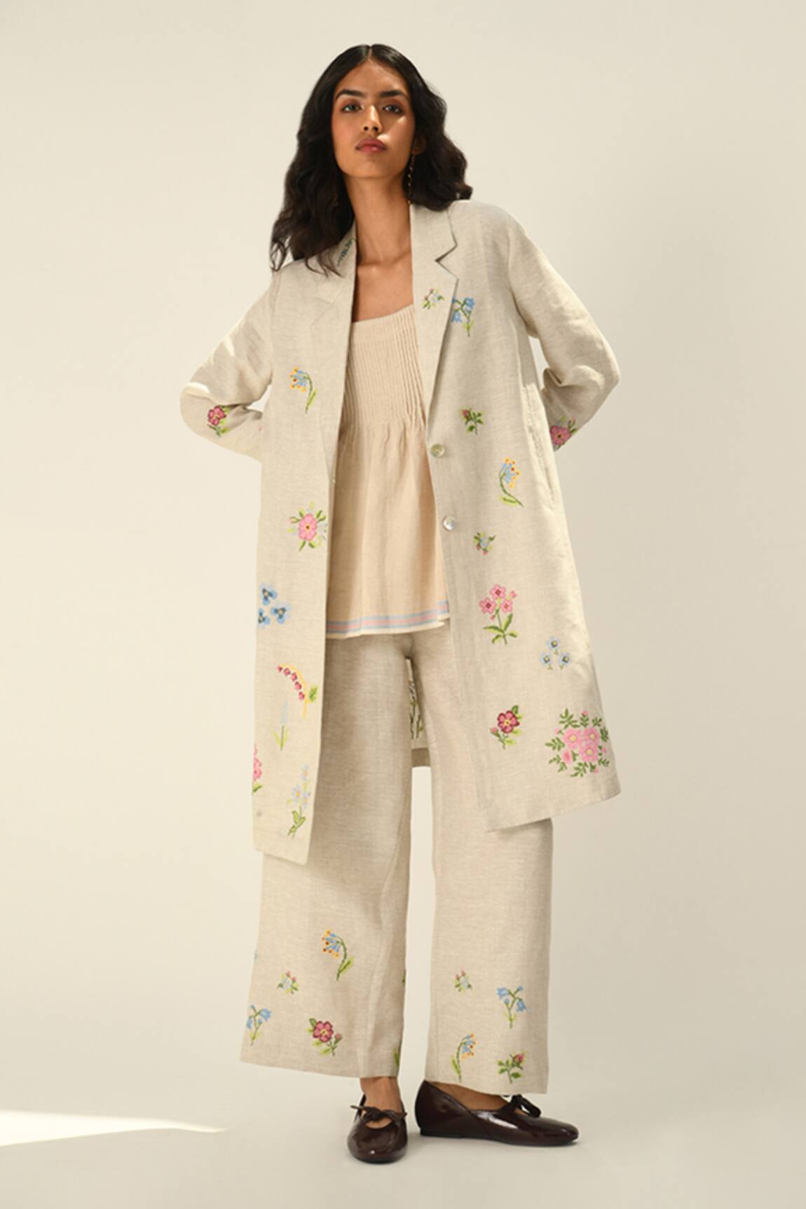 Payal Pratap Embroidered Linen Pants 
