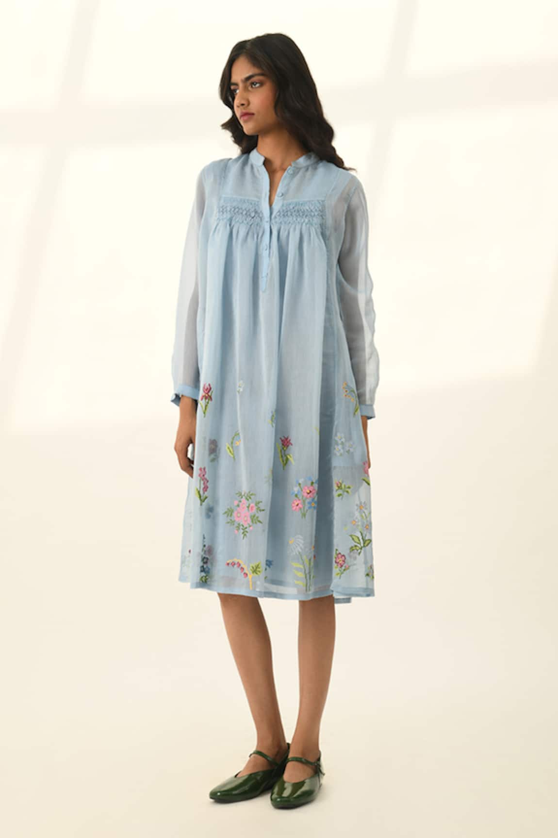 Payal Pratap Flowy Tunic Dress With Embroidery 