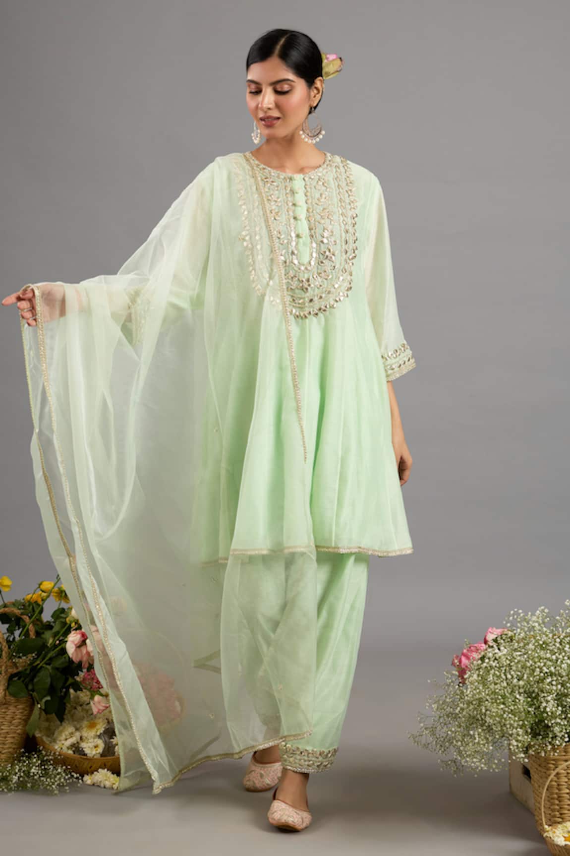 Saina Kapoor Designer Chanderi Kurta Set 