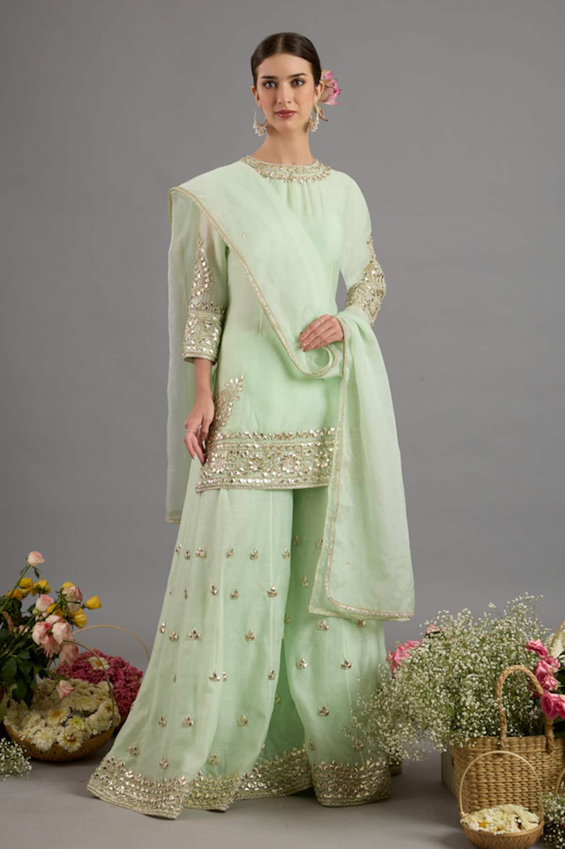 Saina Kapoor Embroidered Chanderi Kurta Sharara Set 
