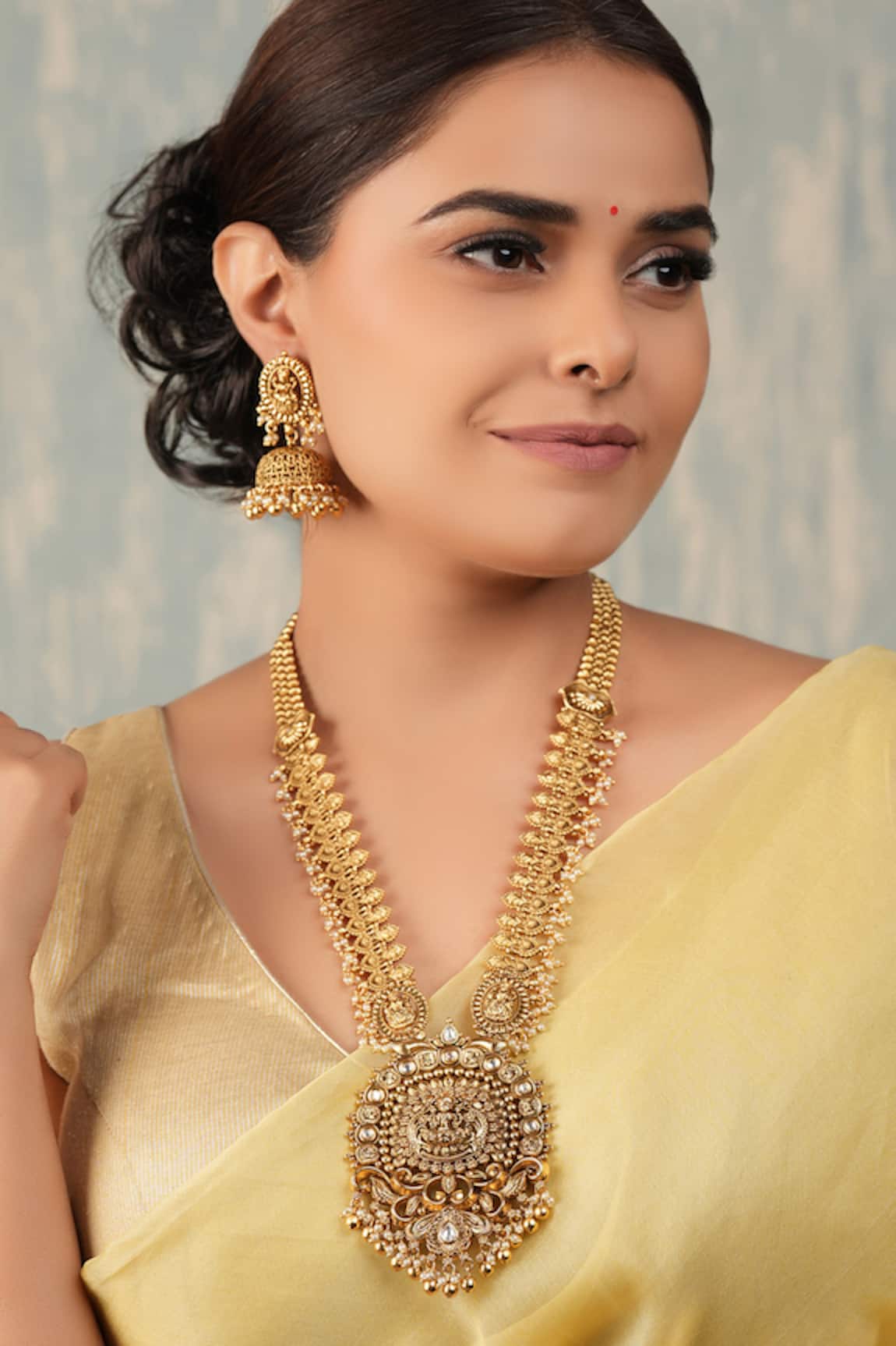 Smars Jewelry Designer Gold Plated Necklace & Earring Set 