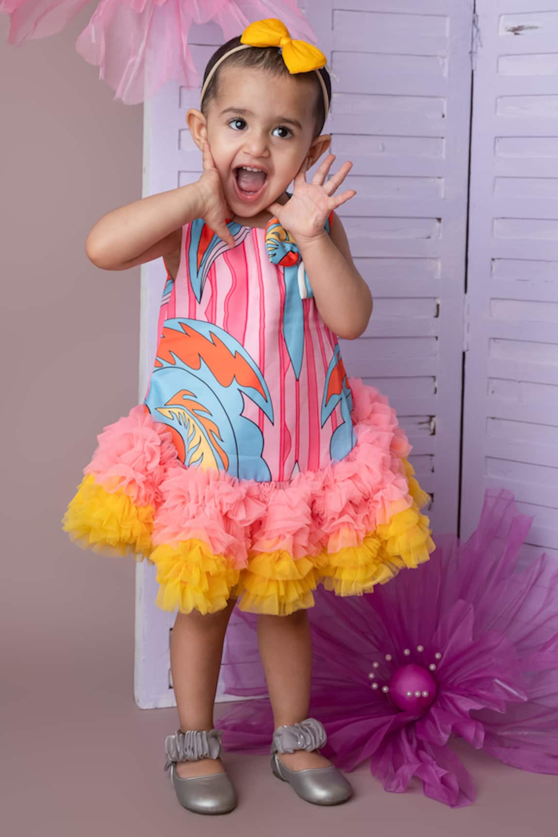 Label Neeti Multicolor Abstract Print Tutu Dress 