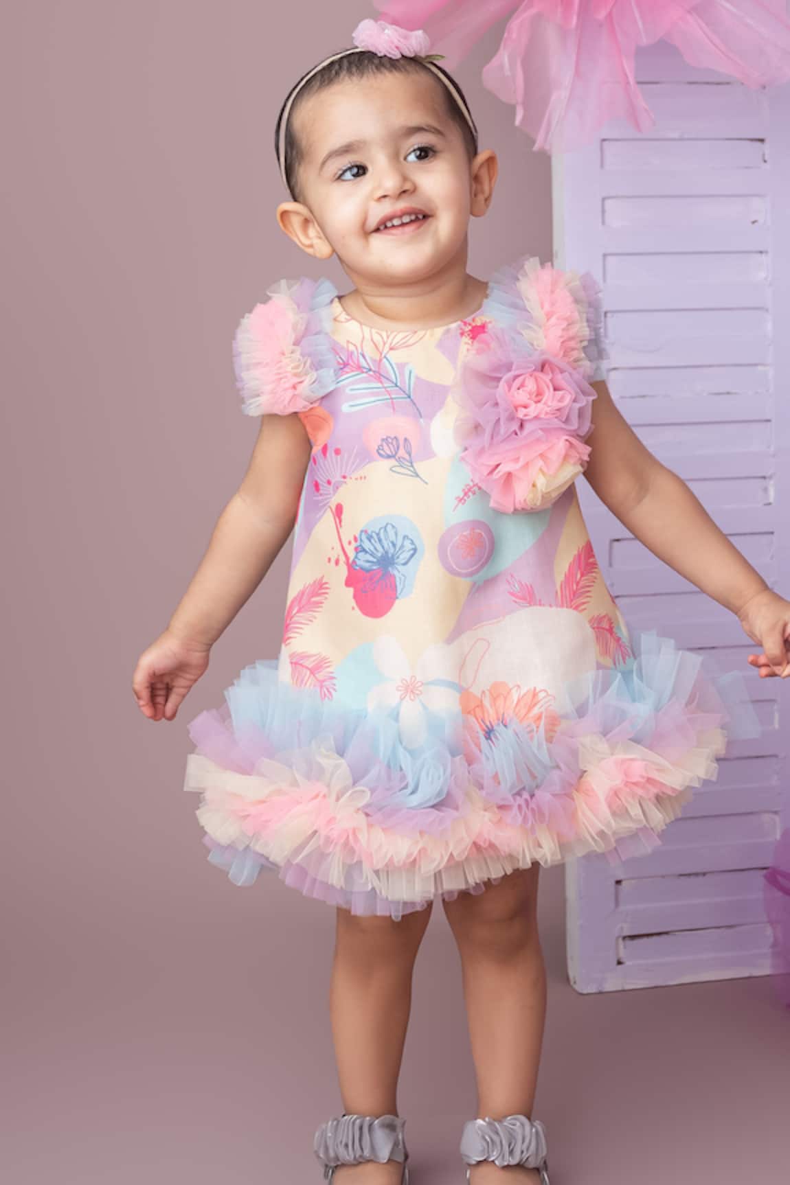 Label Neeti Blossom Print A-Line Dress