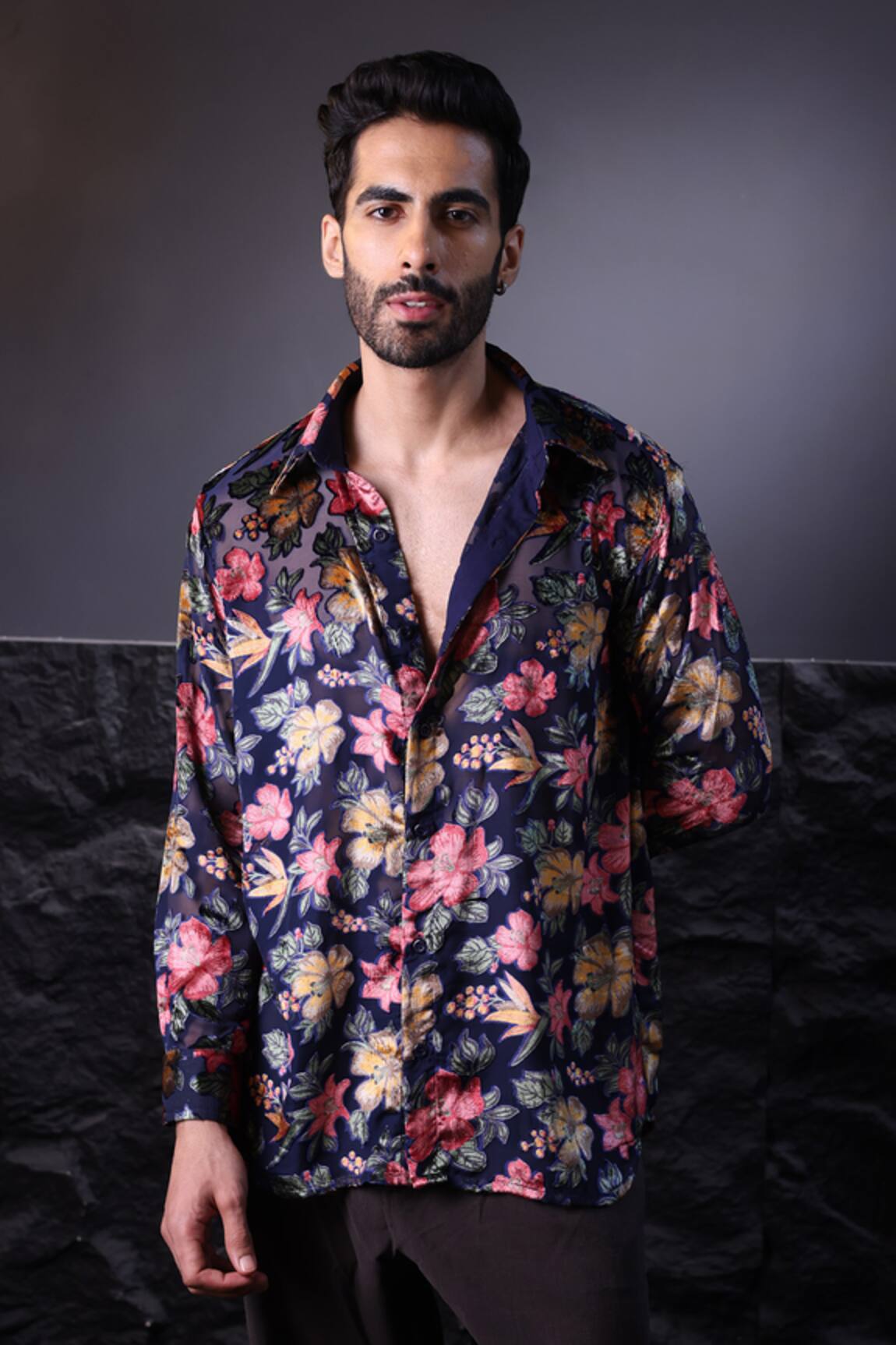 Label Muslin Floral Print Designer Shirt 